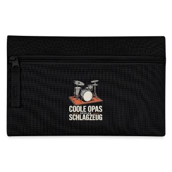 Schlagzeuger Schlagzeug Opa Schlagzeugspieler - Federtasche - Schwarz - Vorne