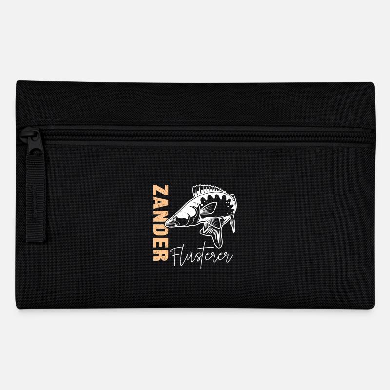 Angler ZANDER FLÜSTERER Angeln Hobby Angler - Federtasche - Schwarz