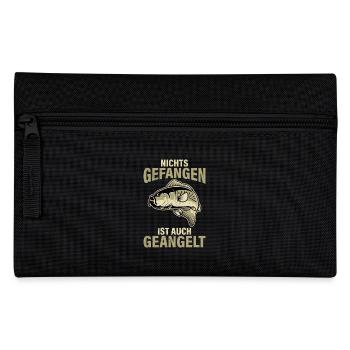 Angler Outfit NICHTS GEFANGEN IST AUCH GEANGELT - Federtasche - Schwarz - Vorne