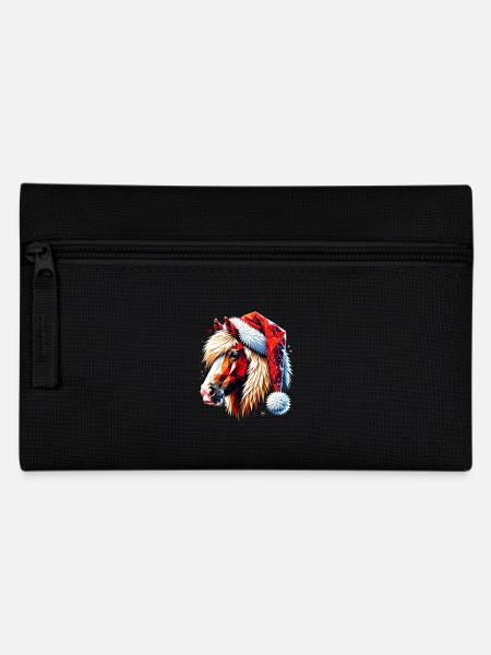 Original Polygon Kunst Haflinger Pferd Weihnachten - Federtasche - Schwarz