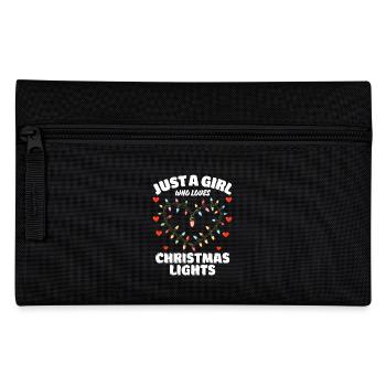 Just A Girl Who Loves Christmas Lights, Funny Xmas - Pencil Case - black - Front