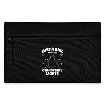 Just A Girl Who Loves Christmas Lights, Funny Xmas - Federtasche - Schwarz - Vorne