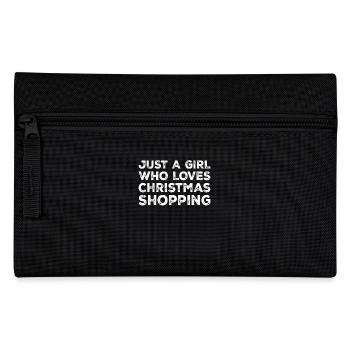 Just A Girl Who Loves Christmas Shopping, Xmas - Pencil Case - black - Front