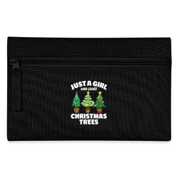 Just A Girl Who Loves Christmas Trees, Funny Xmas - Pencil Case - black - Front
