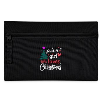 Just A Girl Who Loves Christmas Funny Xmas Holiday - Pencil Case - black - Front