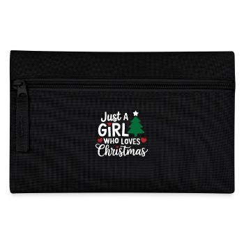 Just A Girl Who Loves Christmas Funny Xmas Holiday - Pencil Case - black - Front