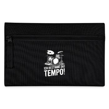 Schlagzeug Drummer Schlagzeuger Schlagzeugspieler - Federtasche - Schwarz - Vorne