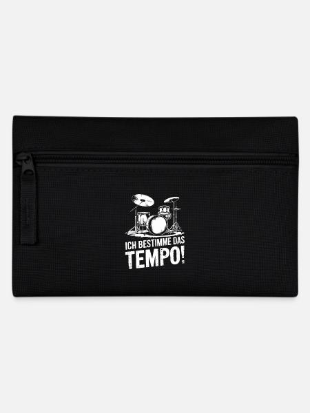 Schlagzeug Drummer Schlagzeuger Schlagzeugspieler - Federtasche - Schwarz