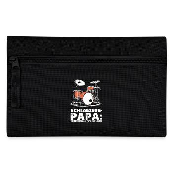 Schlagzeug Papa Schlagzeuger Schlagzeugspieler - Federtasche - Schwarz - Vorne