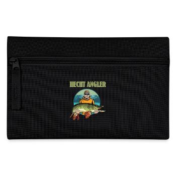 HECHT ANGLER Geburtstag Angeln Hobby Fischen - Federtasche - Schwarz - Vorne