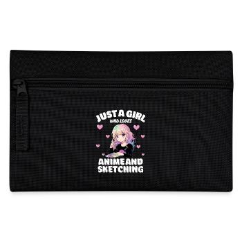 Just A Girl Who Loves Anime And Sketching, Anime - Pencil Case - black - Front