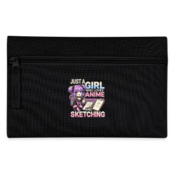 Just A Girl Who Loves Anime And Sketching, Anime - Pencil Case - black - Front