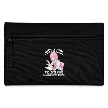 Just A Girl Who Loves Anime Ramen And Sketching - Pencil Case - black - Front