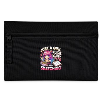 Just A Girl Who Loves Anime Ramen And Sketching - Pencil Case - black - Front