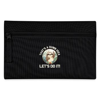 Lustiges Faultier Motto - That's A Dumb Idea - Federtasche - Schwarz - Vorne
