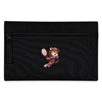 Tiger Tennisspielerin Rückhand Raubkatze Mädchen - Federtasche - Schwarz - Vorne