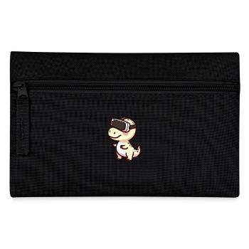 Mignon Dino T-Rex Réalité Virtuelle Gamer Dessin animé - Trousse - noir - Devant