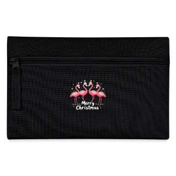 Flamants roses Joyeux Noël Flamingo Weihnachten - Trousse - noir - Devant