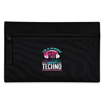 Techno Lover Einfache Mädchen Freunde - Federtasche - Schwarz - Vorne