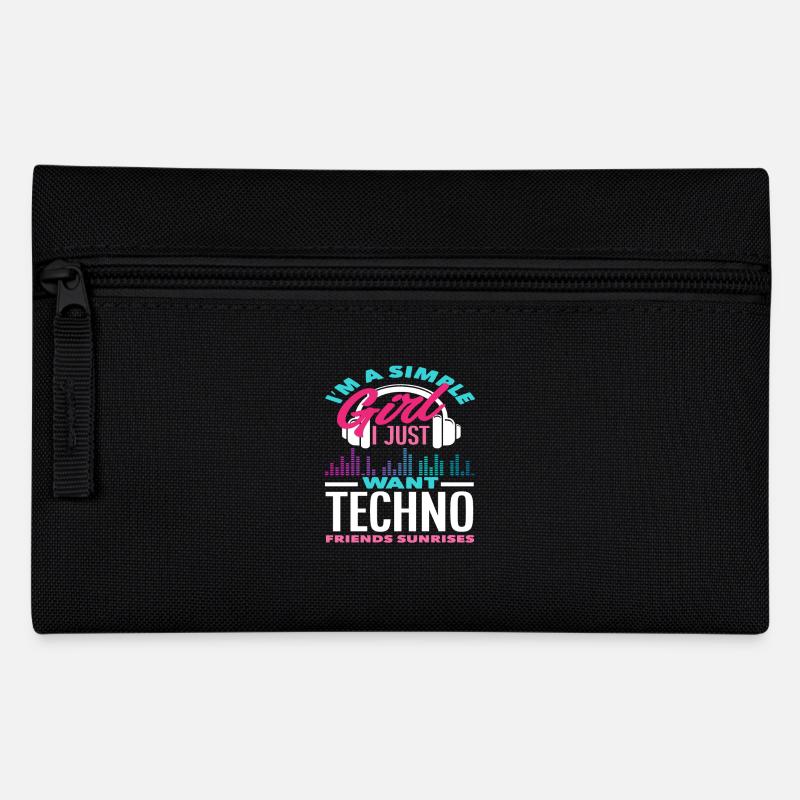 Techno Lover Einfache Mädchen Freunde - Federtasche - Schwarz