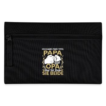 Großvater HABE ZWEI TITEL PAPA UND OPA ROCKE BEIDE - Federtasche - Schwarz - Vorne