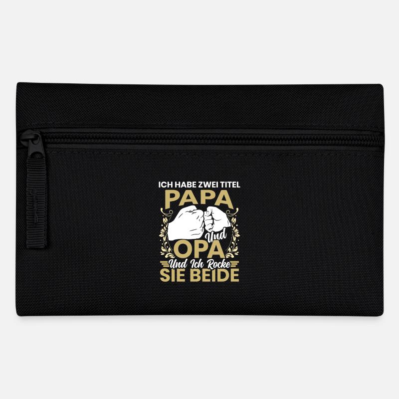 Großvater HABE ZWEI TITEL PAPA UND OPA ROCKE BEIDE - Federtasche - Schwarz