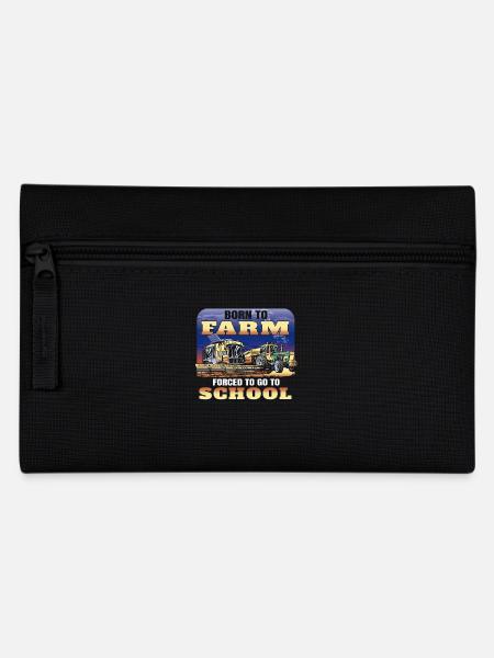 Born to farm, forced to go to school - Pencil Case - black