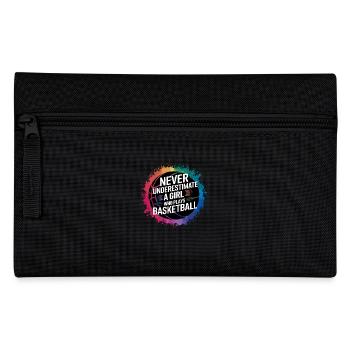 Never Underestimate A Girl Who Plays Basketball - Pencil Case - black - Front