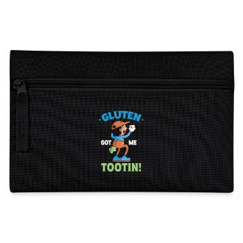 Gluten Got Me Tootin Humorous Saying for - Pencil Case - black - Front