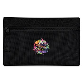 Never Underestimate A Girl Who Plays Basketball - Pencil Case - black - Front