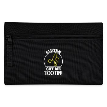 Gluten Got Me Tootin Humorous Saying for - Pencil Case - black - Front