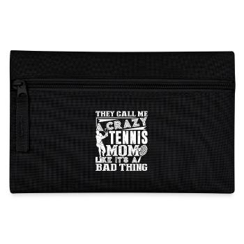 Tennis They Call Me A Crazy Tennis Mom - Pencil Case - black - Front
