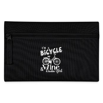 Bicycle And Wine Kinda Girl - Pencil Case - black - Front