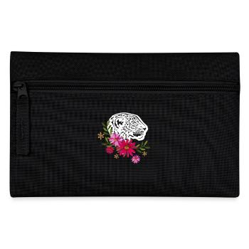 Leopard With Flowers - Pencil Case - black - Front