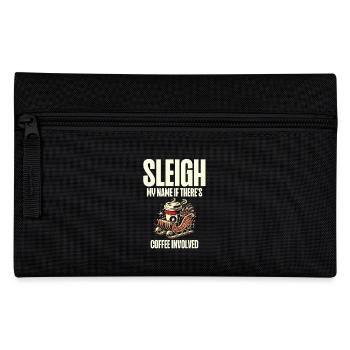 Schlitten mein Name um Kaffee geht, Weihnachtsspaß - Federtasche - Schwarz - Vorne
