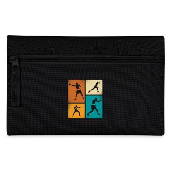 Retro Boxen Silhouette Kunst - Federtasche - Schwarz - Vorne