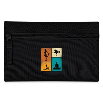 Yoga Silhouetten Collage Entspannung und - Federtasche - Schwarz - Vorne