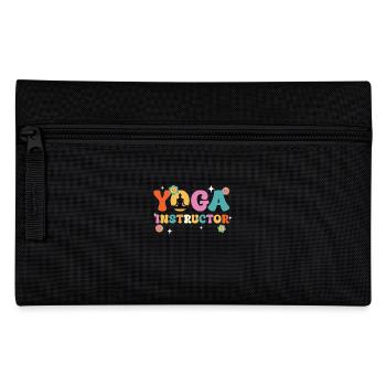 Colorful Yoga Instructor Lettering With - Pencil Case - black - Front