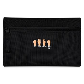 Roche Papier Ciseaux Table Saw Drôle Jeu de Main - Trousse - noir - Devant