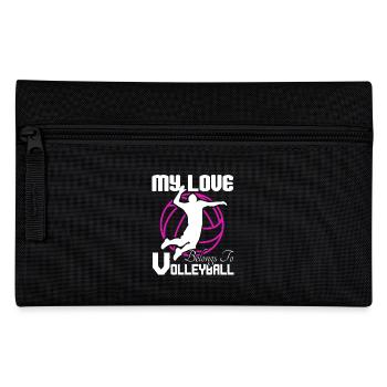 Volleyball My Heart Belongs To Volleyball - Pencil Case - black - Front