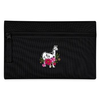 Llama With Flowers - Pencil Case - black - Front