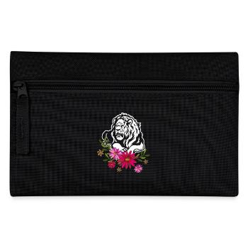 Lion With Flowers - Pencil Case - black - Front