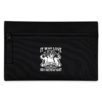Boxer Dog Lovers Shirt Love At First Bark - Pencil Case - black - Front