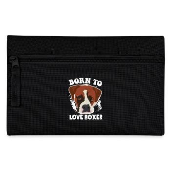 Born To Love Boxer Dog - Pencil Case - black - Front