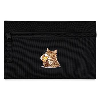 Cute Cat Drinking Beer 2 - Federtasche - Schwarz - Vorne