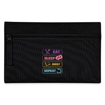 Eat Sleep Quilt Repeat Muster Design - Federtasche - Schwarz - Vorne