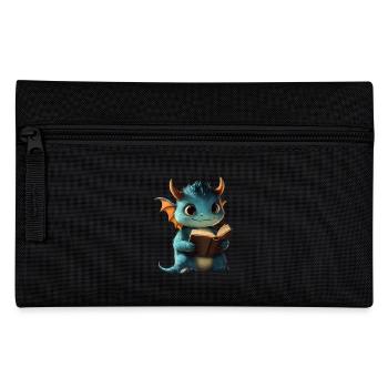 Niedlicher blauer Drache – Magie für Bücherfans - Federtasche - Schwarz - Vorne