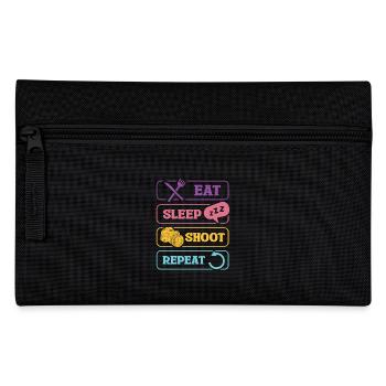 Eat Sleep Shoot Repeat Kamera Motiv - Federtasche - Schwarz - Vorne