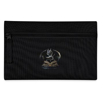Eleganter schwarzer Drache – Epischer Drachen - Federtasche - Schwarz - Vorne
