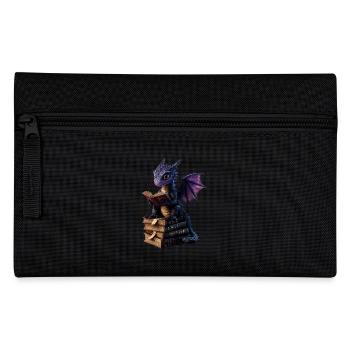 Dragon violet avec des livres – Magie pour les rats de bibliothèque - Trousse - noir - Devant